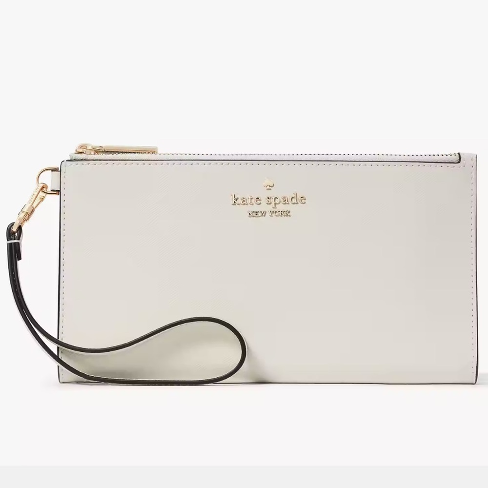 Kate Spade Madison Double Zip Wristlet Wallet Phone Case 
Meringue
NWT